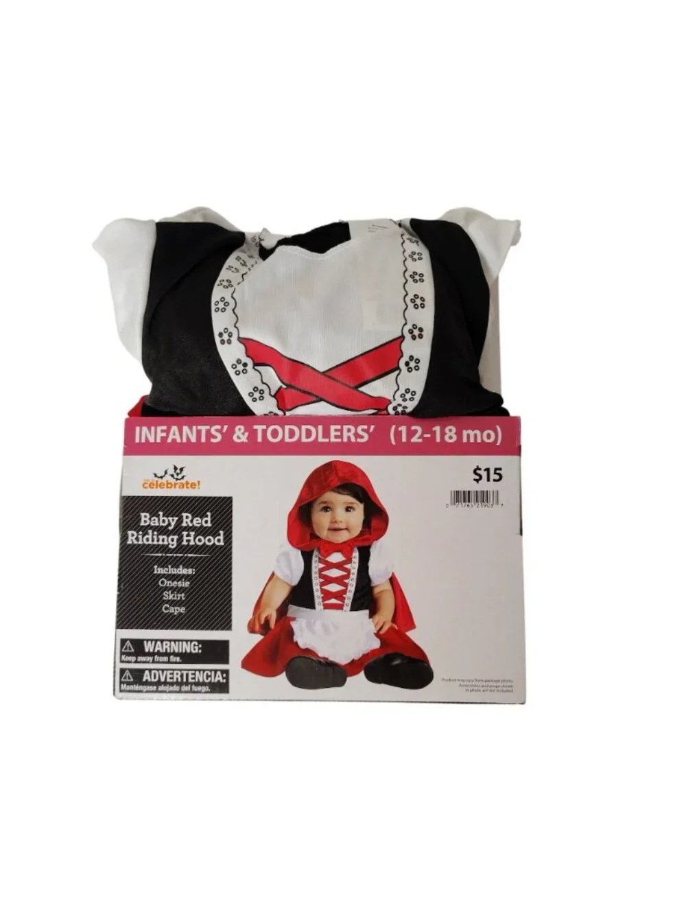 Infant Girls 12 to 18 Months Red Riding Hood Dress and Cape Halloween Costume